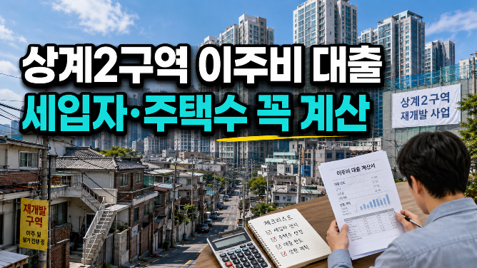 상계2구역 이주비 대출 계산: 1주택자·다주택자 전략과 부족 현금 체크